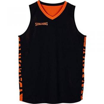 Spalding Essential Reversible Shirt Camiseta Reversible, Hombre, Black/Orange, 4XL