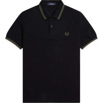 Polo Fred Perry Twin Tipped Negro Hombre