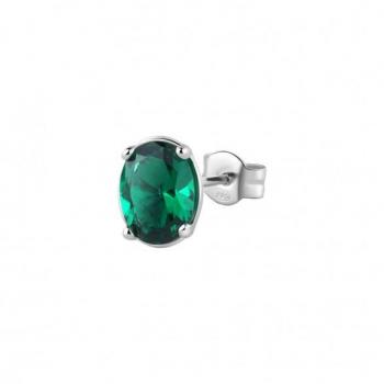 Pendiente Mono Brosway Fancy en plata de ley 925 con zirconia cúbica esmeralda FLG05