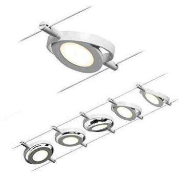 Set de Cable LED RoundMac con 5 Focos en Blanco Cálido 3000K y Acabado Mate