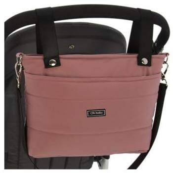 Bolso Organizador Pequeño para Silla de Paseo Rosy Fuentes - Softshell Rosa Palo con Asa Larga y Limpieza Sencilla