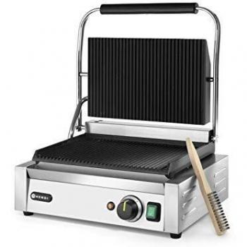 Grill de Contact Panini Hendi 2200W con Placas Rainuradas 34x23 cm
