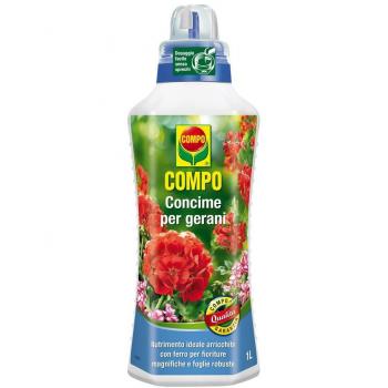 Concime Líquido Compo para Geranios 1 L - Fertilizante para Floraciones Magníficas y Hojas Robustas