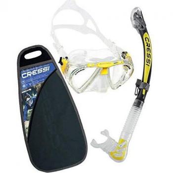 Cressi C/Set Penta + Alpha/ud Pack de Snorkel, Unisex, Transparente/Amarillo, Talla Única