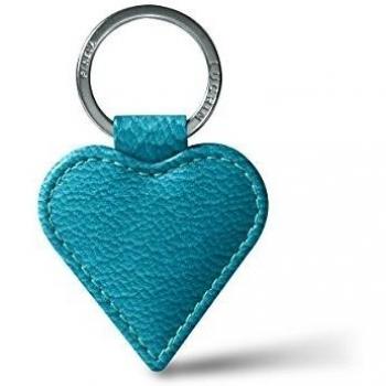 Lucrin - Llavero en forma de corazón - Azul turqués - Piel de Cabra