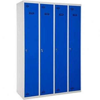 Taquilla profesional montada 4 cuerpos 1 puerta cada uno Gris/Gris Simonrack 1800x1200x500 mms - Taquilla metálica - Taquilla para gimnasio - Taquilla de vestuario - Se entrega montado
