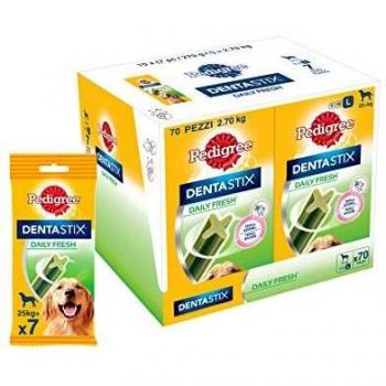 Pedigree Dentastix - Snack Dental para la Higiene Oral y Contra el Mal Aliento de Perros Grandes (10 paquetes de 7ud)