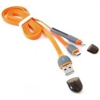 PLATINET CABLE USB UNIV.2EN1:MICROUSB&LIGHTNG NAR