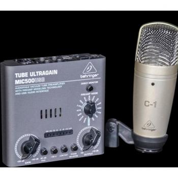 Behringer Voice Studio Bundle with C-1 Studio Condenser Microphone and Tube Ultragain Preamp