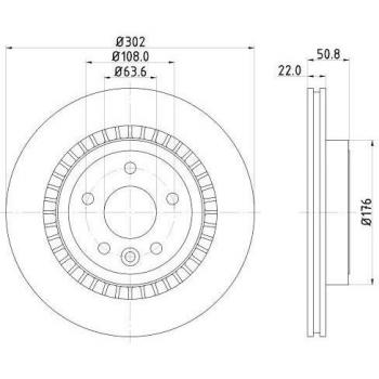 Disco de freno HELLA PRO Alta Carbono 8DD 355 129-151 para VOLVO XC60 I