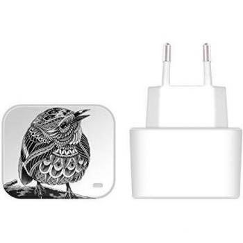 Official Bioworkz Prarie Warbler Aves 2 White EU Charger & Micro-USB Cable for Samsung Galaxy Tab 4 7.0