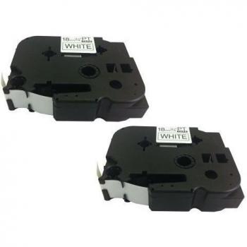 Eseller Direct® - 2 x Repuestos de Cinta de etiquetas compatible TZ241 para Brother P-Touch PT-2730VP - 18mm ancho x 8m Largo