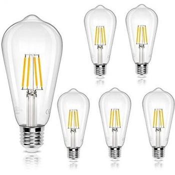 Bombilla LED E27 Filamento 4W 2700K Blanco Cálido 470 Lúmenes Pack de 5 Uds