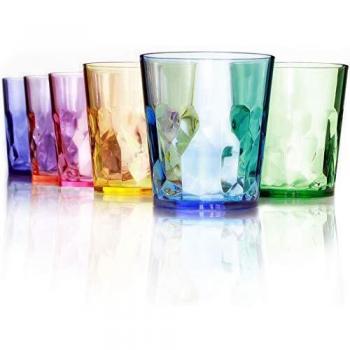 Set de 6 vasos plásticos inquebrantables de 400 ml, BPA libre, aptos para lavavajillas