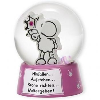 Sheepworld 43461 bola de nieve con texto en alemán Hinfallen, Aufstehen, Krone richten Weitergehen