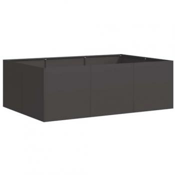 vidaXL Durable Modern Black Steel Planter 120x80x40 cm for Garden, Patio, and Balcony