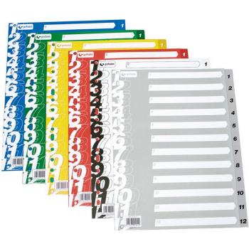 Grafoplas - Separador numerico multitaladro en PP 1-31 Folio Gris -