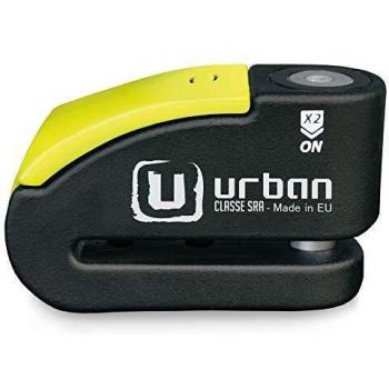 URBAN 999 Candado Antirrobo Moto Disco con Warning y Alarma 120dba, Alta Seguridad Homologado CLASSE Sra, Doble Cierre 14 mm, Made in EU