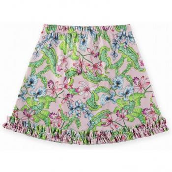 Falda de lycra con estampado de flores silvestres