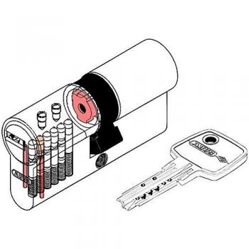 Cilindro Europeo de Seguridad ABUS EC-S 30x40 mm con Función Desbloqueable y Acabado Níquel Mate