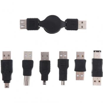 6-in-1 Kit de viaje para Cable adaptador USB a Firewire IEEE 1394
