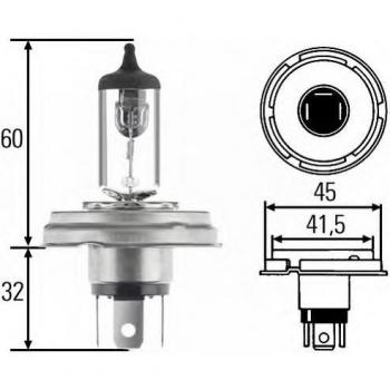 Hella H4 24V 75/70W Lámpara de Faro Principal