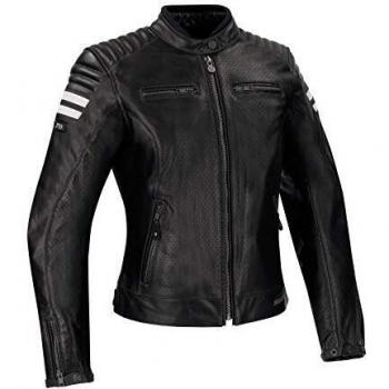 Segura Chaqueta moto LADY STRIPE PERFO Negro/Blanco, Negro/Blanco, 38