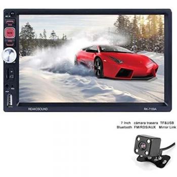 ATian Radio Coche 2 DIN Autoradio Bluetooth con 7 Pulgadas HD Pantalla Táctil, Soporte Bluetooth Manos Libres/Mirror Link/FM/RDS/USB/TF/AUX