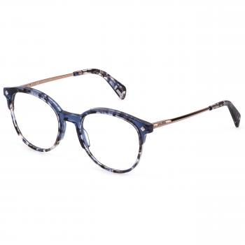 Gafas de vista Police Infantil VK043-4907FZ, diseño moderno, montura ligera, lentes ópticos de alta calidad, ajuste cómodo para niños, color azul con detalles en negro