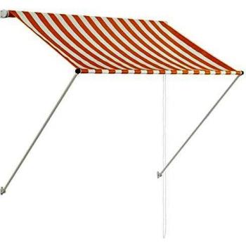 vidaXL 59.1x59.1 Yellow and White Retractable Awning