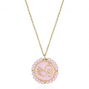 Collar Kids Viceroy Niña 13184C000-90 - Ángel, Plata Bañada en Oro con Turquesas Sintéticas
