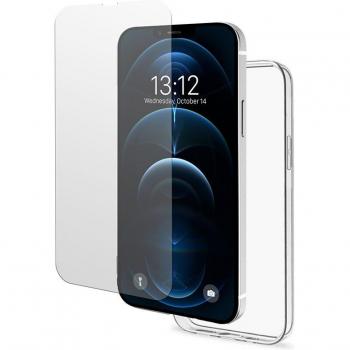 Funda Gel Transparente + Cristal Templado para iPhone 12 Pro Max