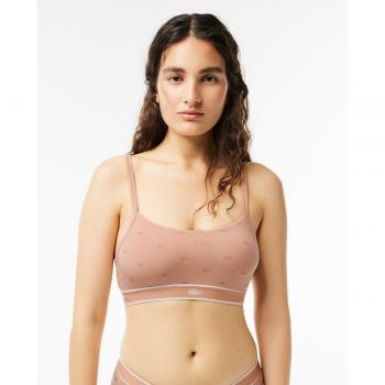 Sujetador de deporte Lacoste Stretch Monogram rosa - S