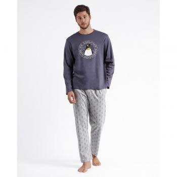 Pijama largo de hombre Admas Ice Explorer en color gris oscuro