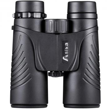 BNISE Binoculars - Asika 10x42 Waterproof/Fogproof/Shockproof - BaK4 Roof Prism 14mm Exif Relief - with Neck Strap and Carrying Case - Black