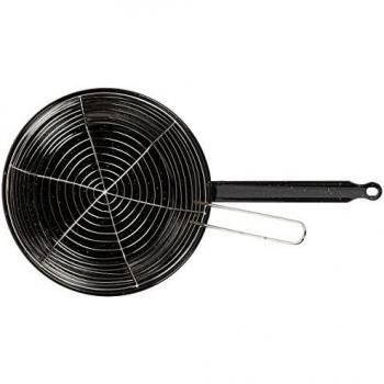 Sartén Freidora con Cesto Vaello Negro Acero Esmaltado (Ø 26 cm)