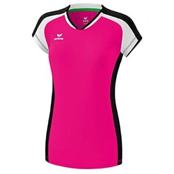 Erima Gandia Women's Tank Top - Short Sleeve, Pink Glo / Black / White