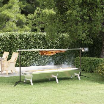Vidaxl Juego de Barbacoa Automática con Bandeja de Acero Inoxidable