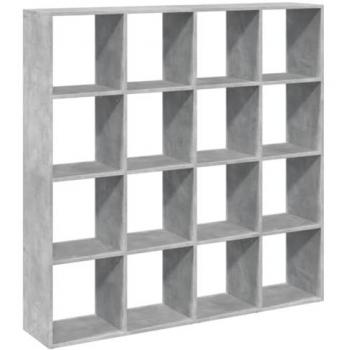Estantería de madera de ingeniería gris hormigón 137,5x29x137,5 cm