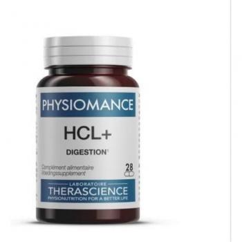 Physiomance HCL+ 28 Cápsulas - Suplemento alimenticio en cápsulas que contiene ácido clorhídrico, diseñado para mejorar la digestión y el metabolismo