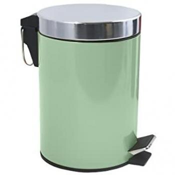 Cubeta de Pedal Inox 3L Verde Albahaca con Cubo Interior Extraíble