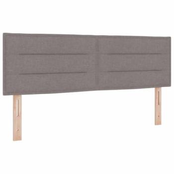 Cabecera LED Diseño Líneas Taupe 160 cm Tela con Iluminación Ajustable para Dormitorios Modernos
