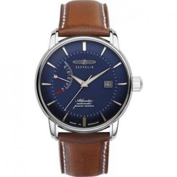 Zeppelin Atlantic Automatic Men's Watch with Power Reserve Indicator and Leather Strap 8462-3