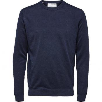 Jersey de lana merino azul marino para hombre con cuello caja Coolmax® de Selected