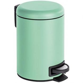 Wenko Leman Cubo con Pedal para Cosmética 3 L, Acero, Verde Menta, 22.5x17x25 cm