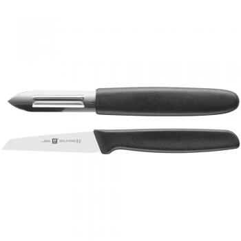 Set de Cuchillos Zwilling Twin Grip - Juego de 2 Piezas: Cuchillo Pequeño y Pelador, Ideal para Cortar Patatas, Zanahorias y Verduras