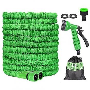 Manguera Jardín, Manguera Jardin Flexibles Extensible Antifugas, Manguera de Jardín 8 Tipos de Interruptores Pulverización para Riego de Plantas, Lavado de Autos, Ducha para Mascotas