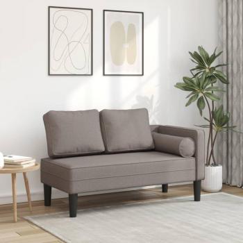Sofá diván con cojines de tela gris taupe vidaXL