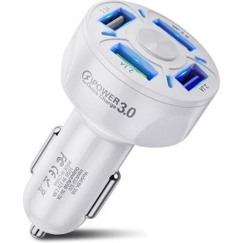 Cargador USB de Coche USLION 4 Puertos 7A QC 48W Carga Rápida para iPhone 13, 12 Pro, 8, Huawei, Xiaomi y Samsung S21, S20