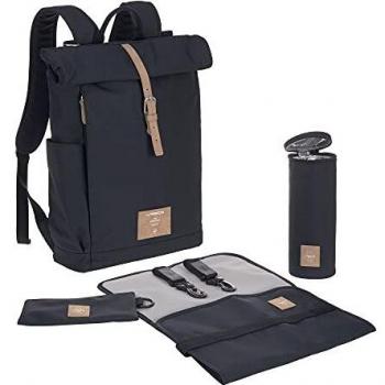 Mochila Cambiador Rolltop Lässig Azul Noche, Vegana y Ecológica, Fabricada en Material Reciclado